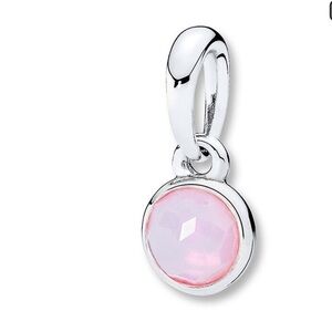 Pandora Silver Pendant with Soft Pink Stone